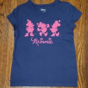Disney Minnie Mouse Navy and Pink Kids Tee